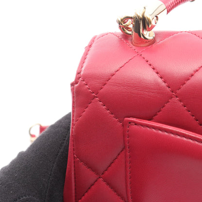 チェーンショルダーバッグ ラムスキン レッド ゴールド金具 2WAY シャネル バッグ CHANEL