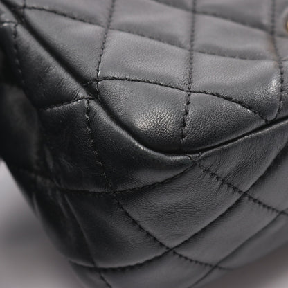 マトラッセ チェーンショルダーバッグ ラムスキン ブラック ゴールド金具 シャネル バッグ CHANEL