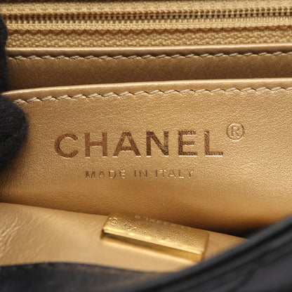 マトラッセ チェーンショルダーバッグ ラムスキン ブラック ゴールド金具 シャネル バッグ CHANEL