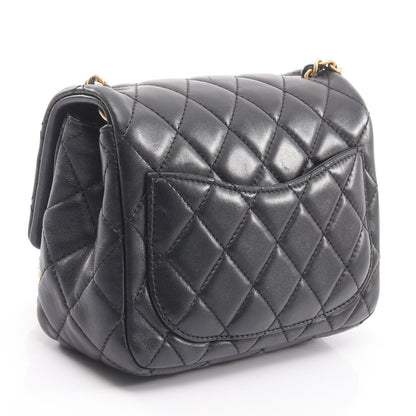 マトラッセ チェーンショルダーバッグ ラムスキン ブラック ゴールド金具 シャネル バッグ CHANEL