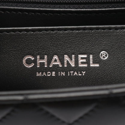 マトラッセ トップハンドル ミニ フラップ チェーンショルダーバッグ ラムスキン ブラック ブラック金具 2WAY シャネル バッグ CHANEL
