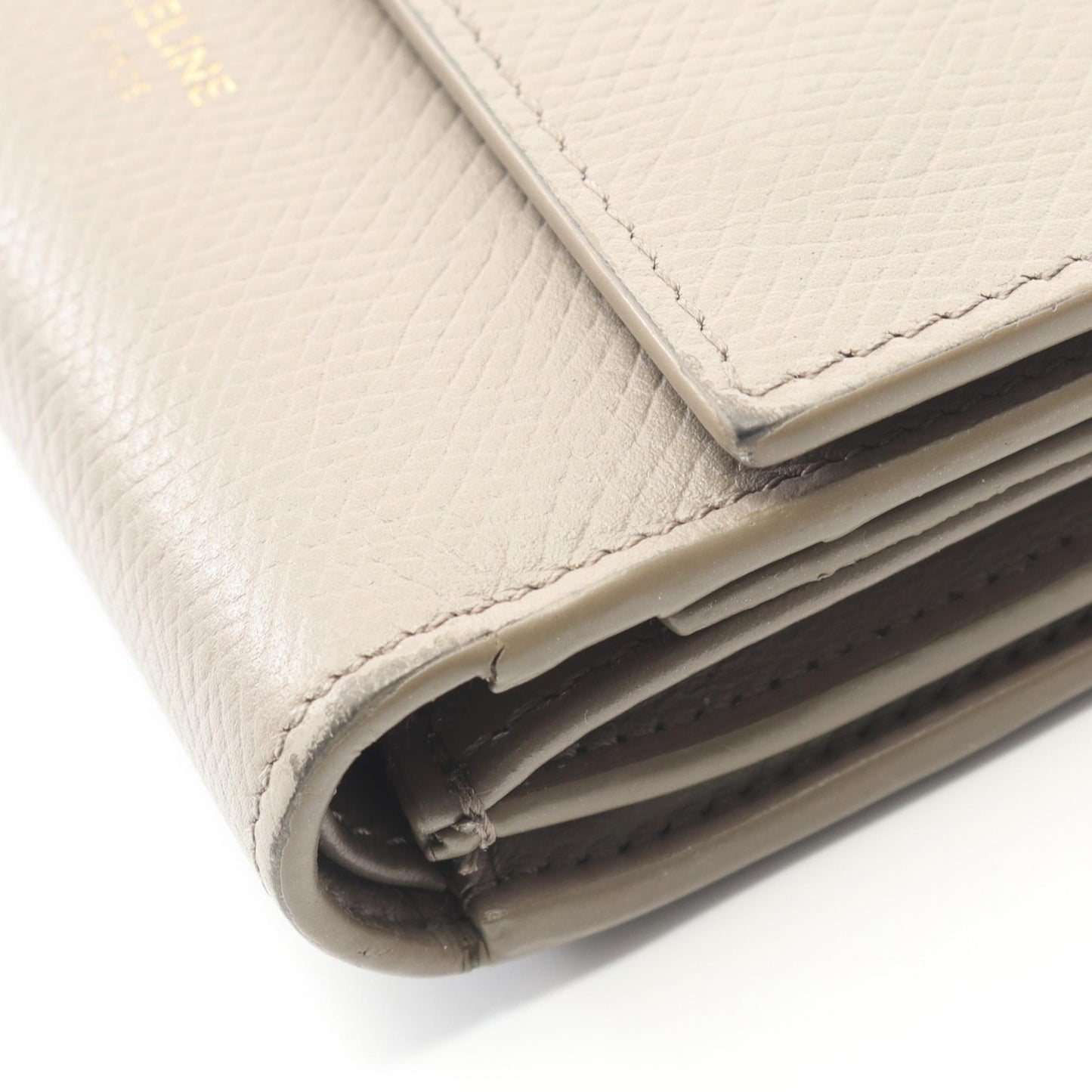 スモール トリフォールドウォレット 三つ折り財布 レザー グレーベージュ セリーヌ 財布・小物 CELINE