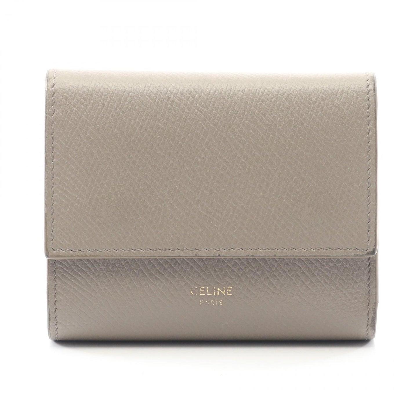 スモール トリフォールドウォレット 三つ折り財布 レザー グレーベージュ セリーヌ 財布・小物 CELINE