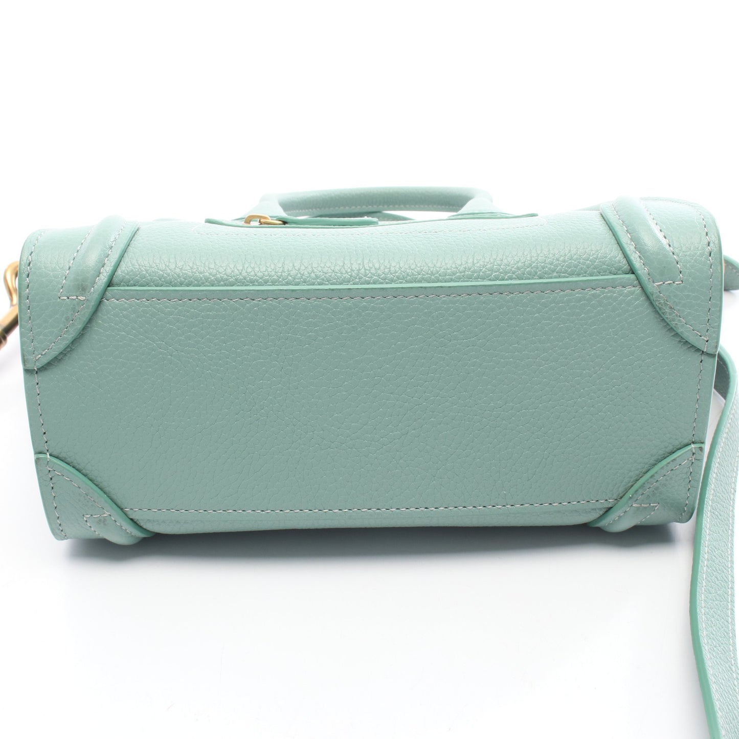 ラゲージ ナノショッパー ハンドバッグ レザー エメラルドグリーン 2WAY セリーヌ バッグ CELINE