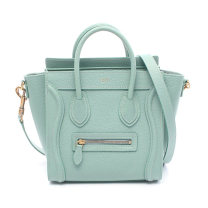 ラゲージ ナノショッパー ハンドバッグ レザー エメラルドグリーン 2WAY セリーヌ バッグ CELINE