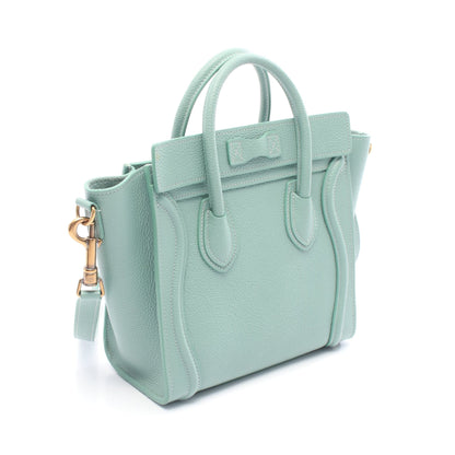 ラゲージ ナノショッパー ハンドバッグ レザー エメラルドグリーン 2WAY セリーヌ バッグ CELINE
