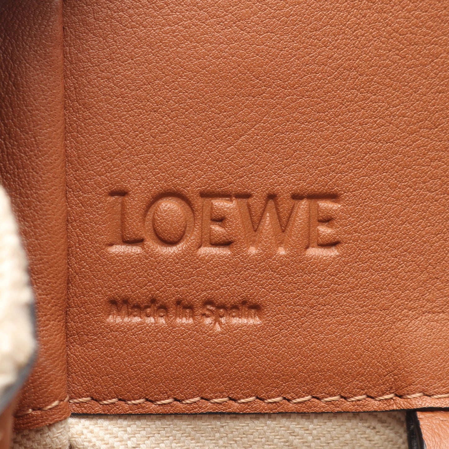 ハンモック クロシェ スモール ハンドバッグ レザー ブラウン オフホワイト 2WAY ロエベ バッグ LOEWE