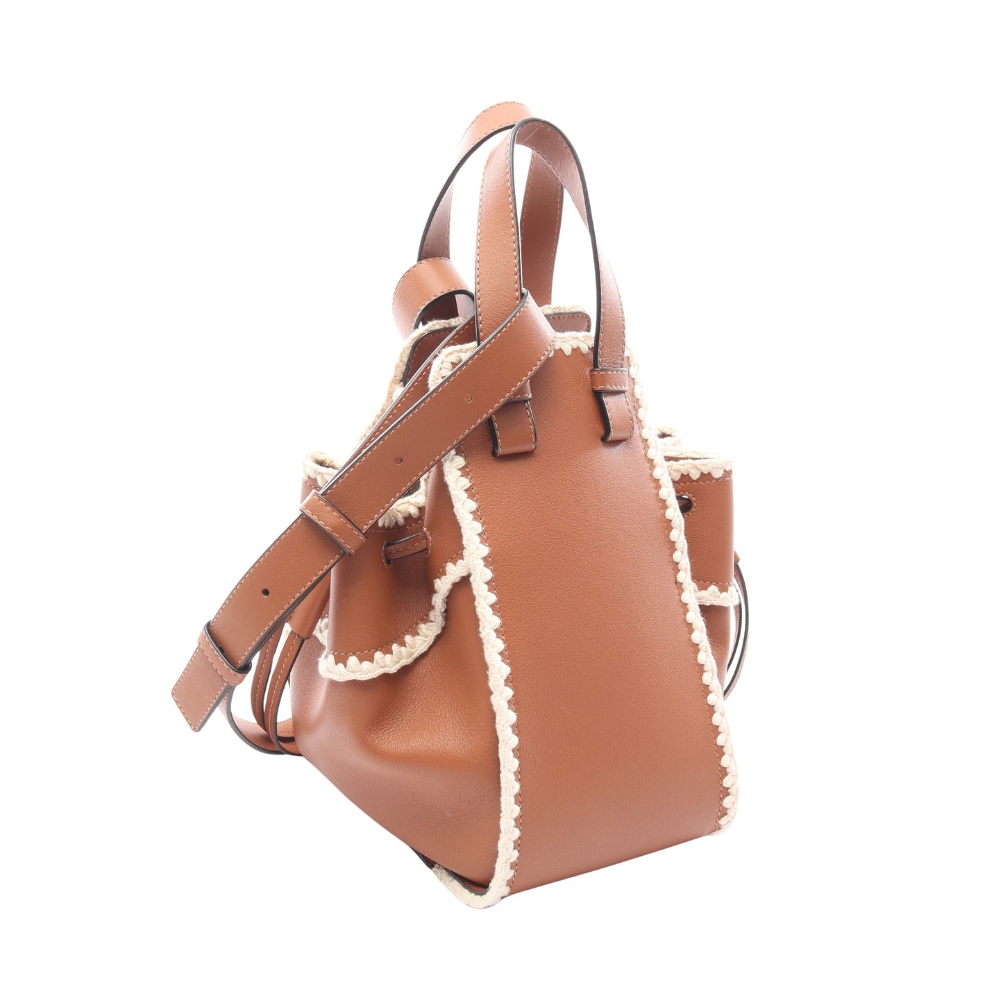 ハンモック クロシェ スモール ハンドバッグ レザー ブラウン オフホワイト 2WAY ロエベ バッグ LOEWE