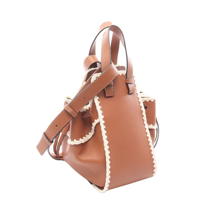 ハンモック クロシェ スモール ハンドバッグ レザー ブラウン オフホワイト 2WAY ロエベ バッグ LOEWE