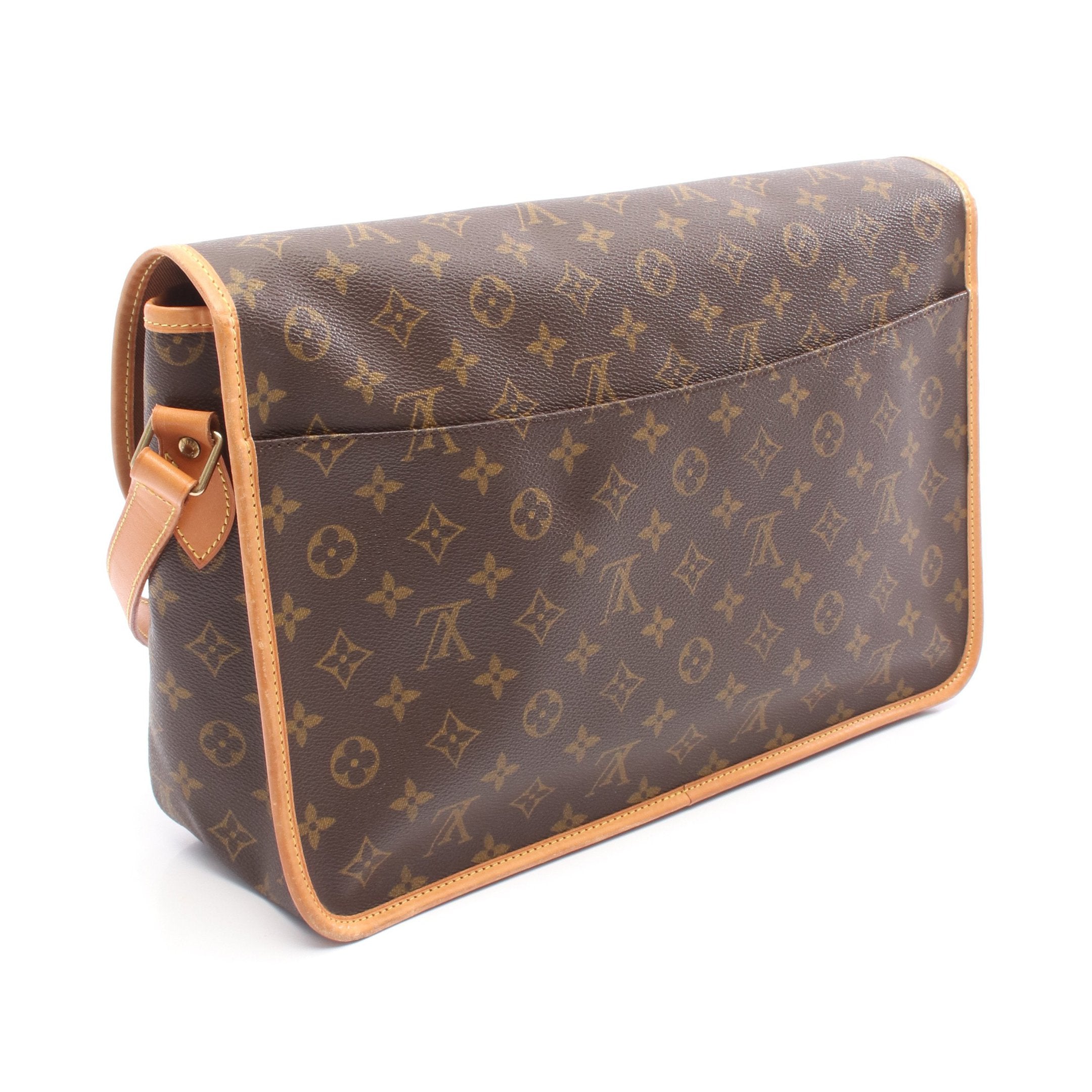 【鑑定済】 ルイヴィトン ジベシエール GM モノグラム ショルダーバッグ ジベシエールGM モノグラム ショルダーバッグ PVC レザー ブラウン