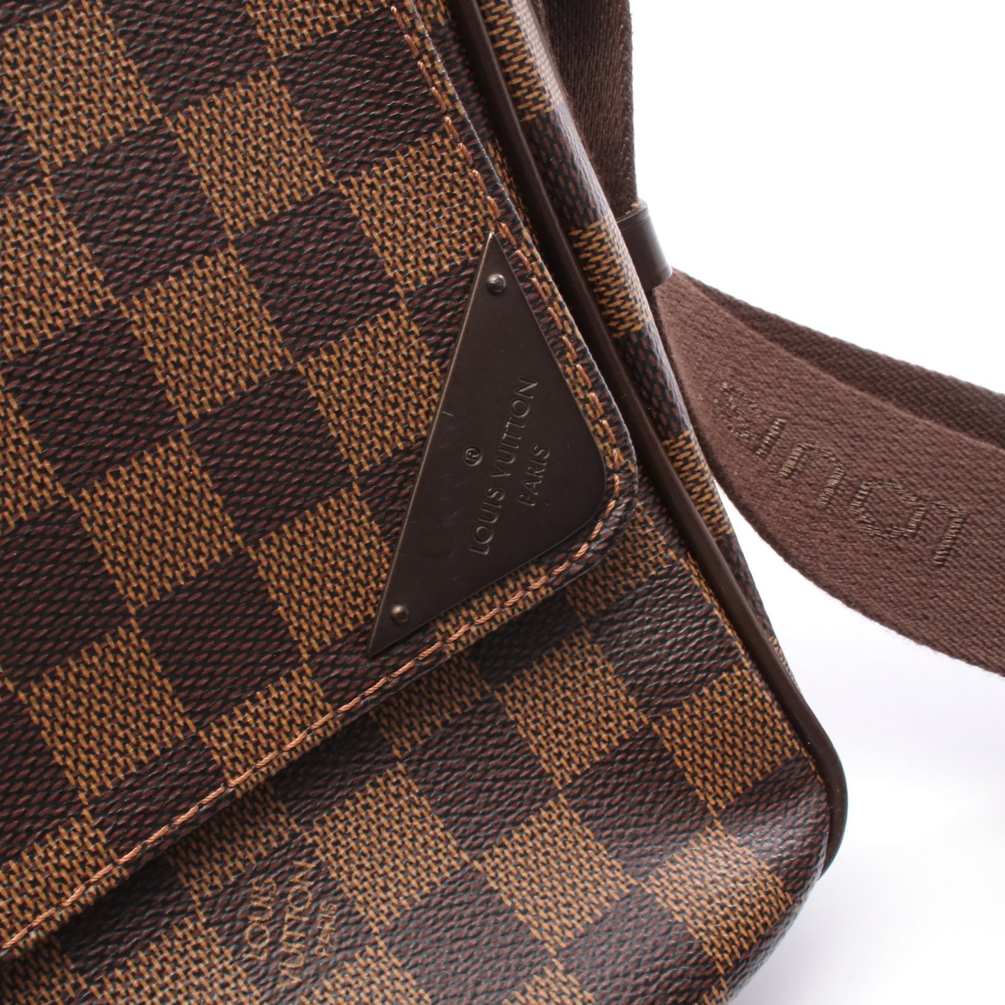 シェルトンMM ダミエエベヌ ショルダーバッグ PVC レザー ブラウン ルイヴィトン バッグ LOUIS VUITTON