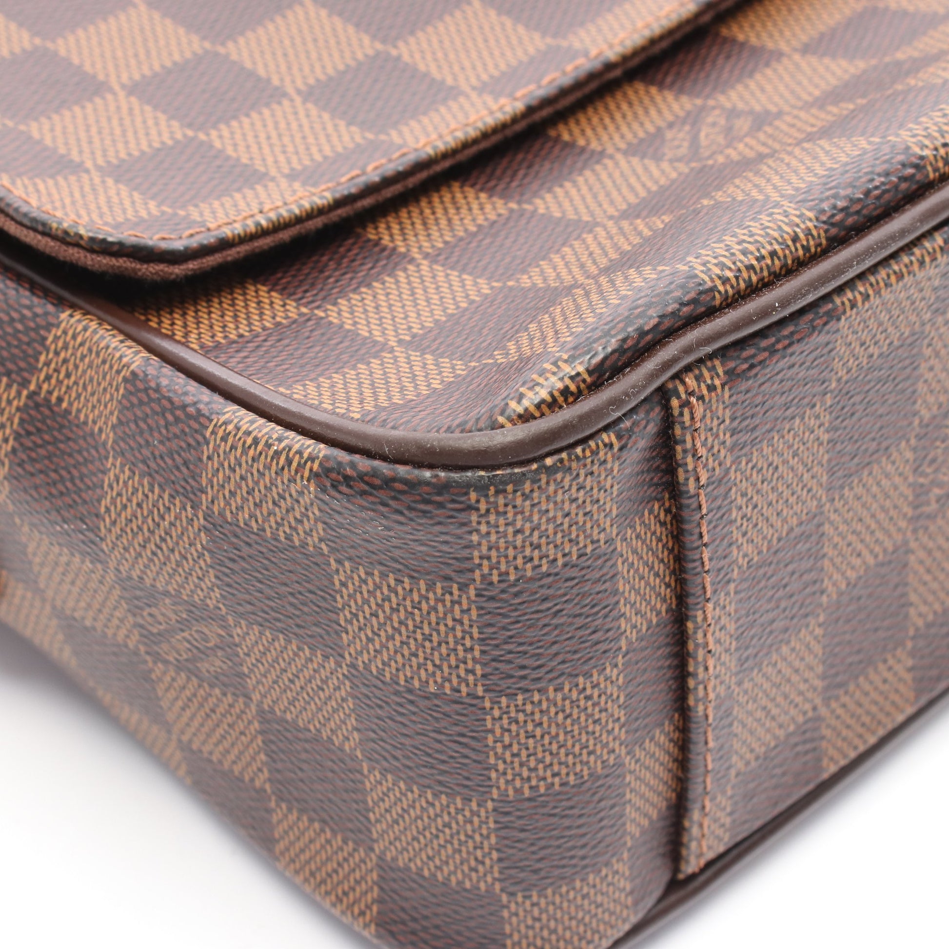 シェルトンMM ダミエエベヌ ショルダーバッグ PVC レザー ブラウン ルイヴィトン バッグ LOUIS VUITTON