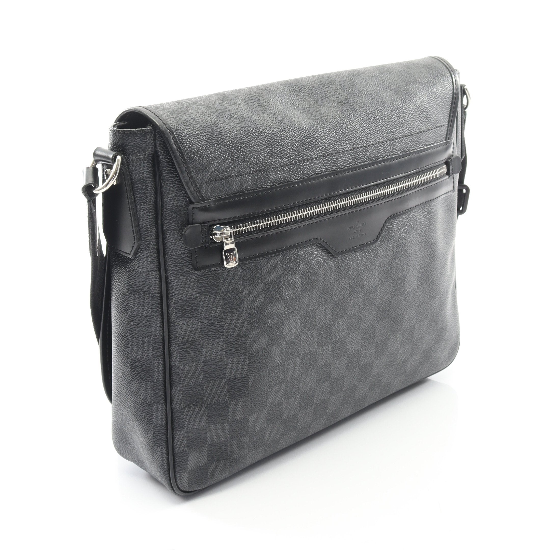 美品✨ルイヴィトン ダニエルMM ダミエ グラフィット PVC ショルダーバッグ ダニエルMM ダミエグラフィット ショルダーバッグ PVC レザー ブラック