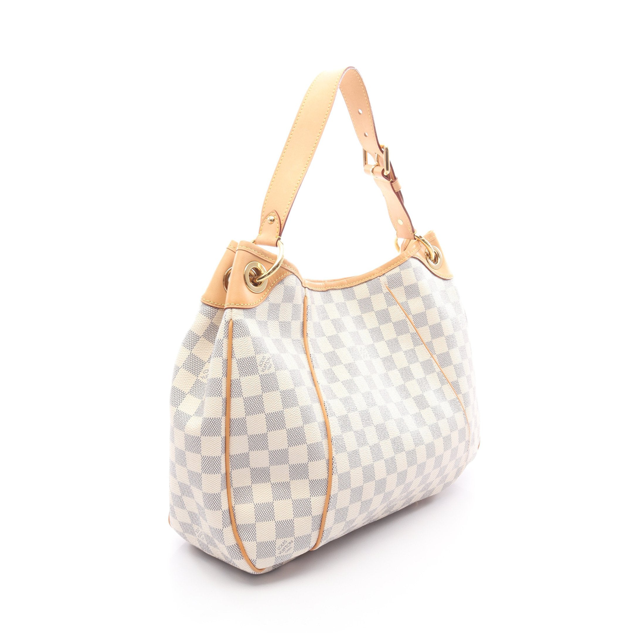 ガリエラPM ダミエアズール ワンショルダーバッグ PVC レザー ホワイト