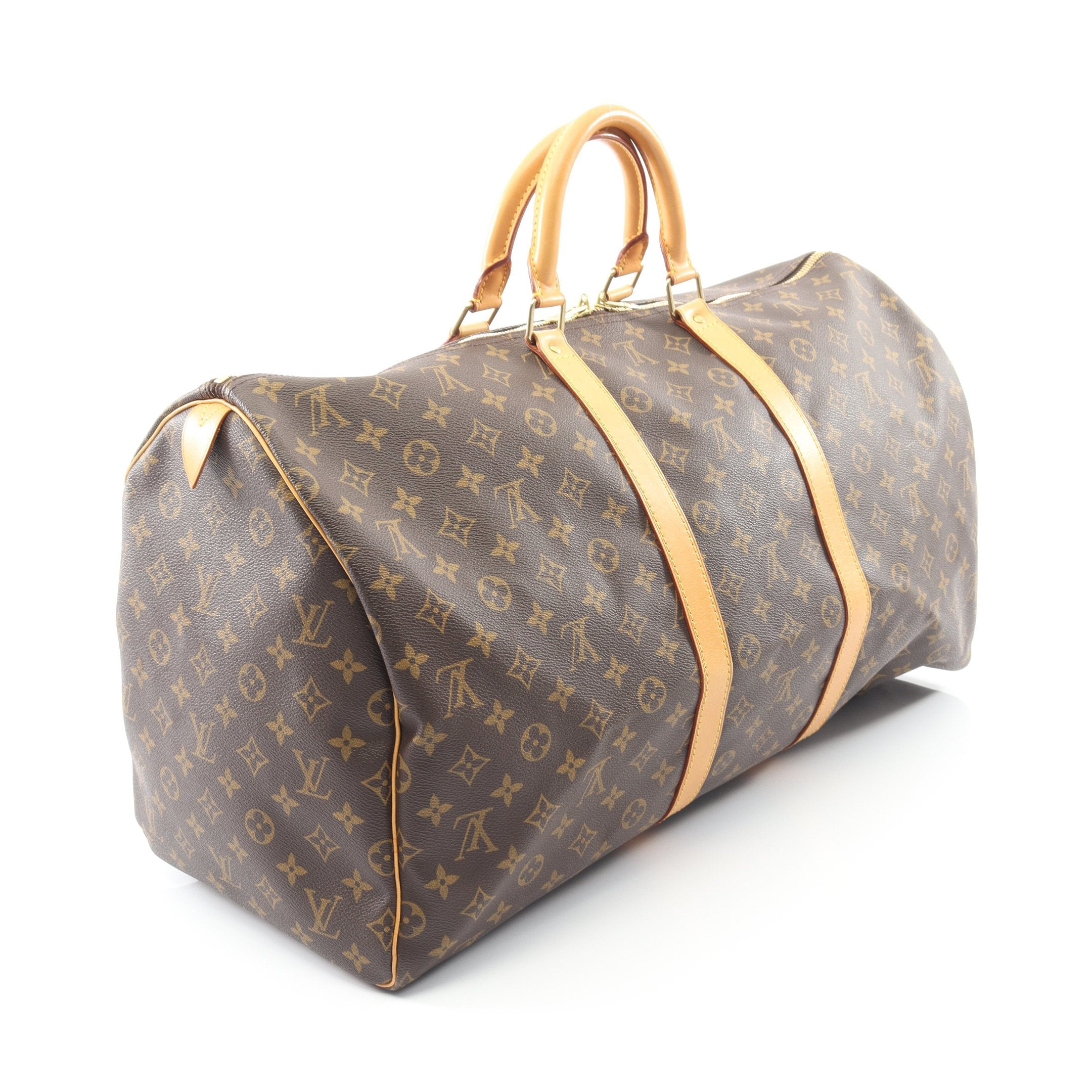 新価格❕❕Louis Vuitton ボストンバッグ　モノグラム　キーポル55 キーポル55 モノグラム ボストンバッグ PVC レザー ブラウン ルイ