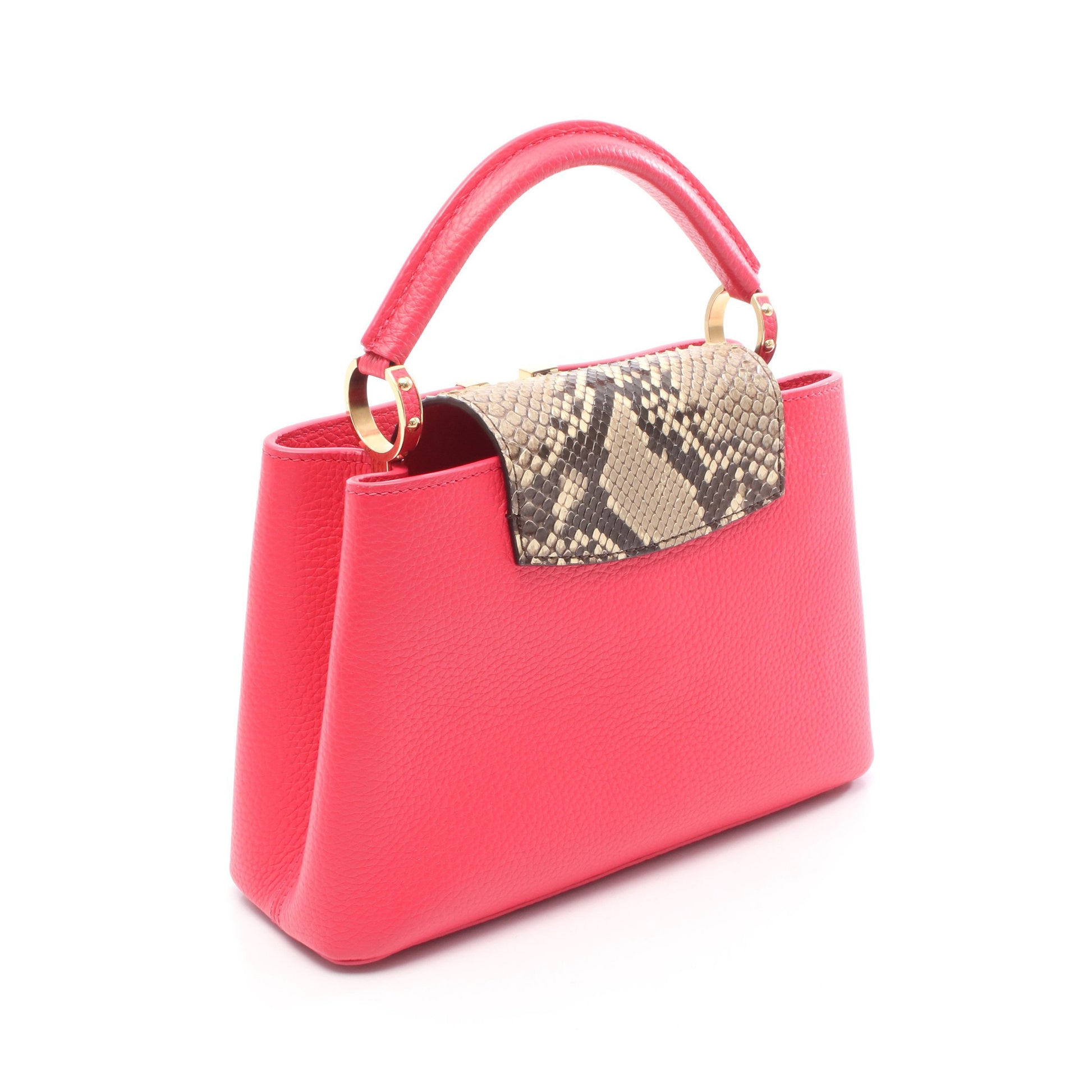 カプシーヌBB ハンドバッグ レザー パイソン ピンク グレーブラウン 2WAY ルイヴィトン バッグ LOUIS VUITTON