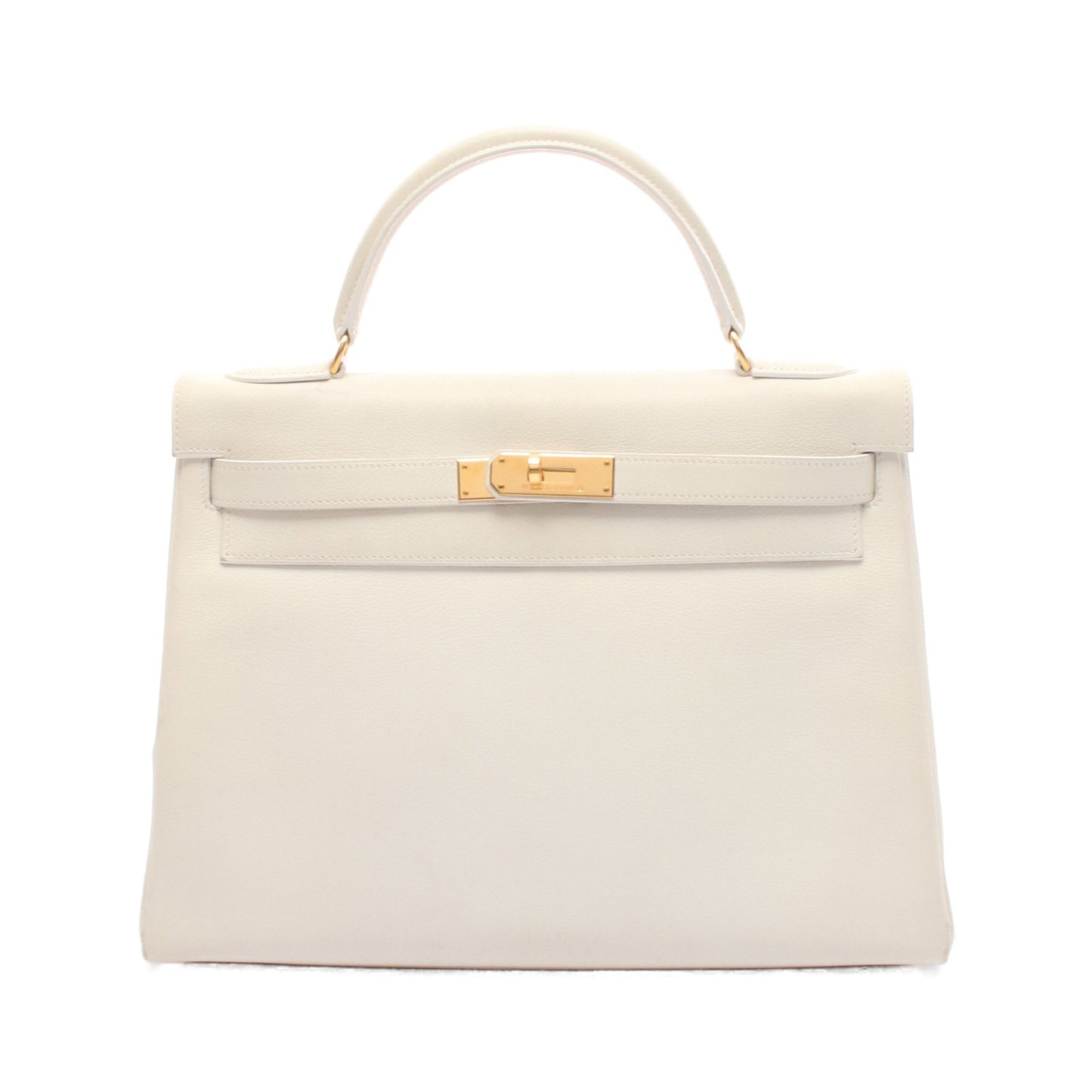 ケリー32 ハンドバッグ エバーカラー ホワイト ゴールド金具 内縫い 2WAY ○Z刻印 エルメス バッグ HERMES