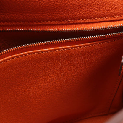 ケリー28 ハンドバッグ トゴ オレンジ シルバー金具 内縫い 2WAY □J刻印 エルメス バッグ HERMES
