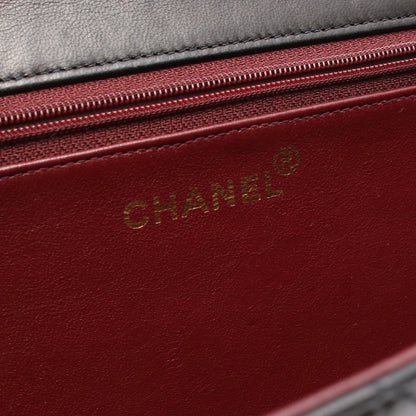 マトラッセ チェーンショルダーバッグ ラムスキン ブラック ゴールド金具 シャネル バッグ CHANEL