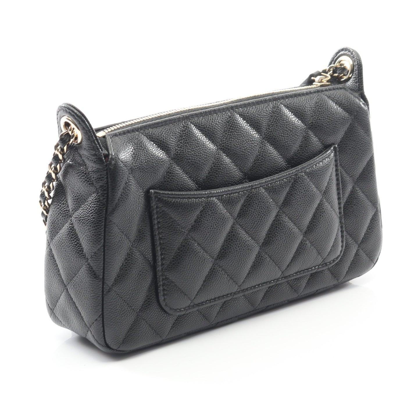 マトラッセ チェーンクラッチ チェーンショルダーバッグ キャビアスキン ブラック ゴールド金具 シャネル バッグ CHANEL