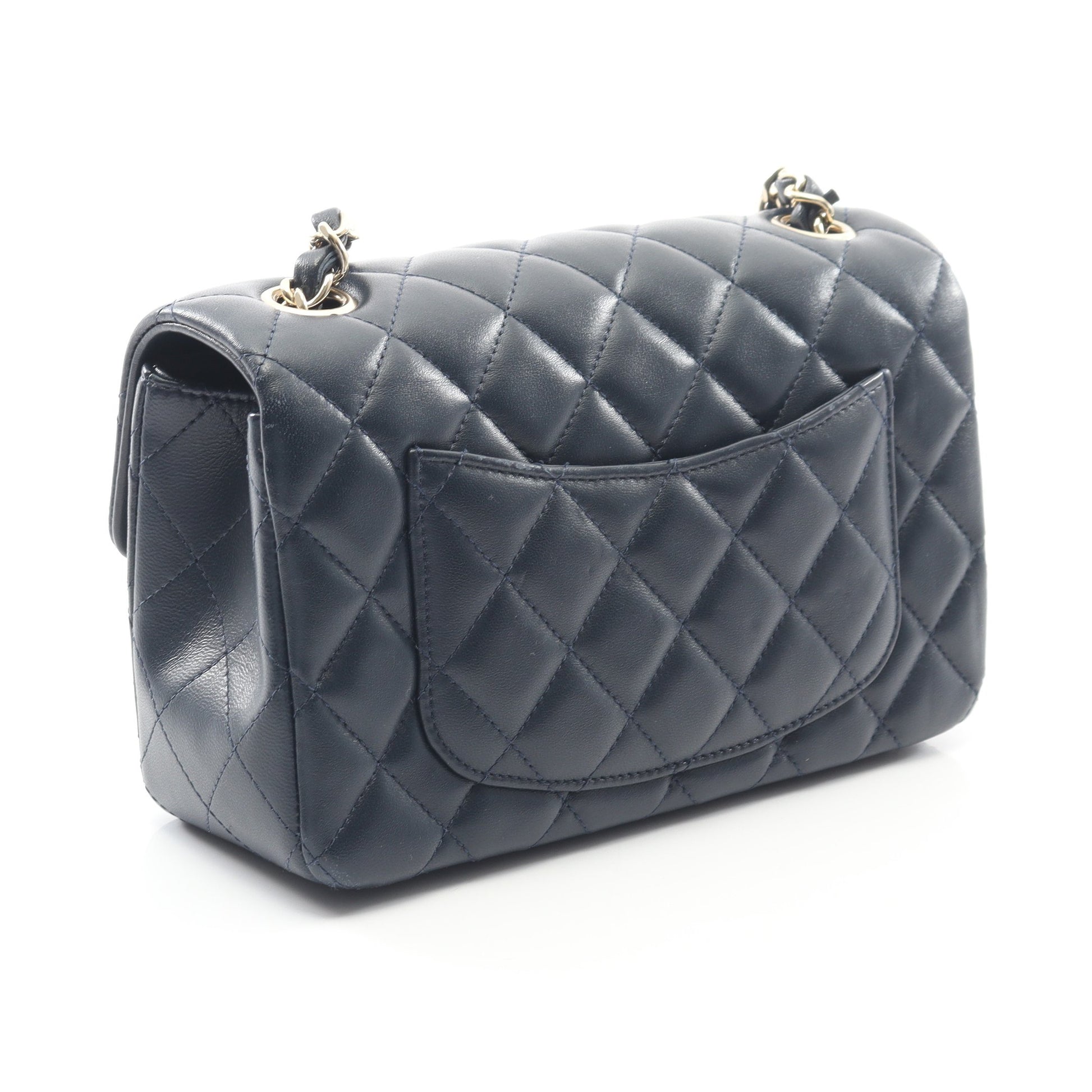 ミニマトラッセ20 チェーンショルダーバッグ ラムスキン ネイビー ゴールド金具 シャネル バッグ CHANEL