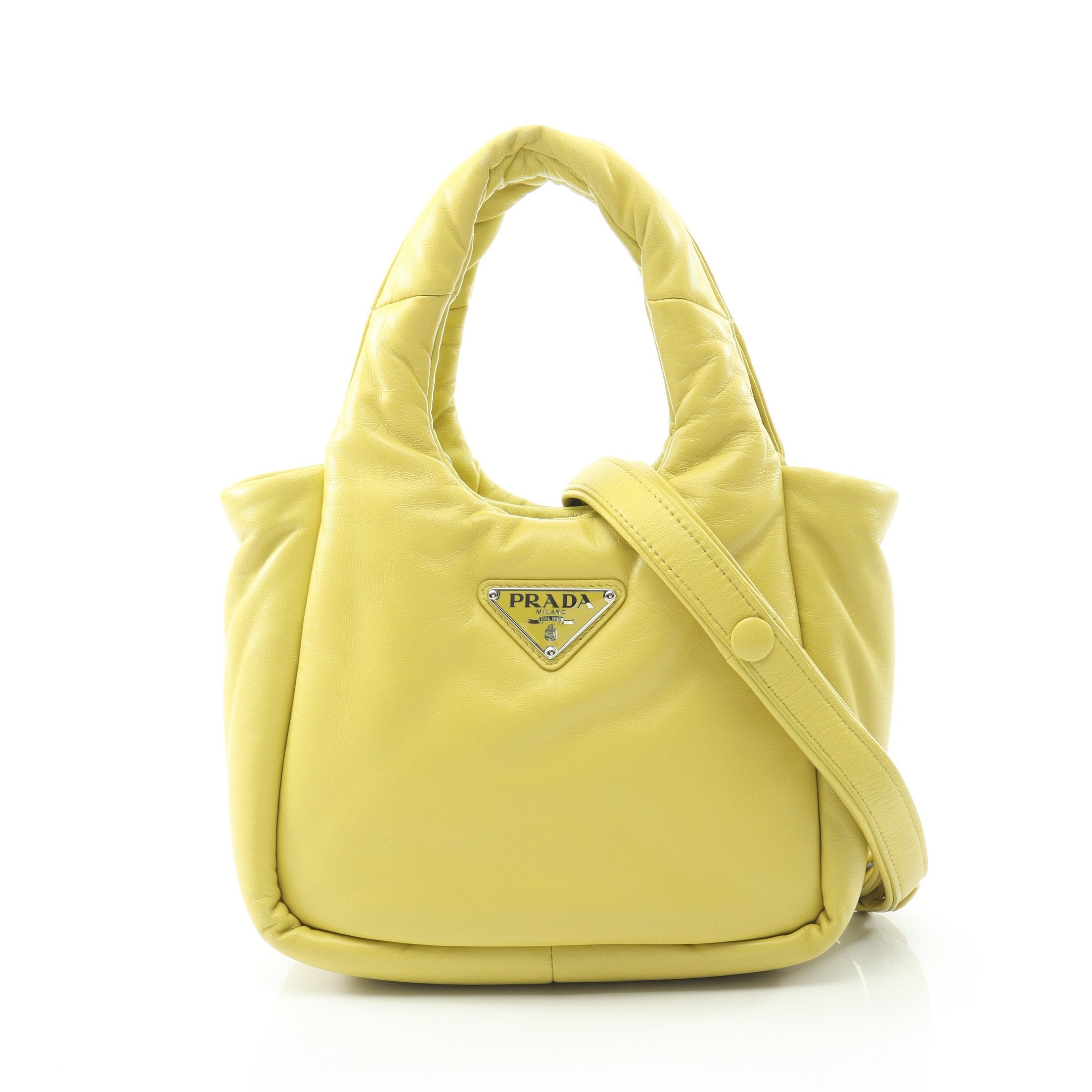 パデッド ハンドバッグ レザー イエロー 2WAY プラダ – RECLO