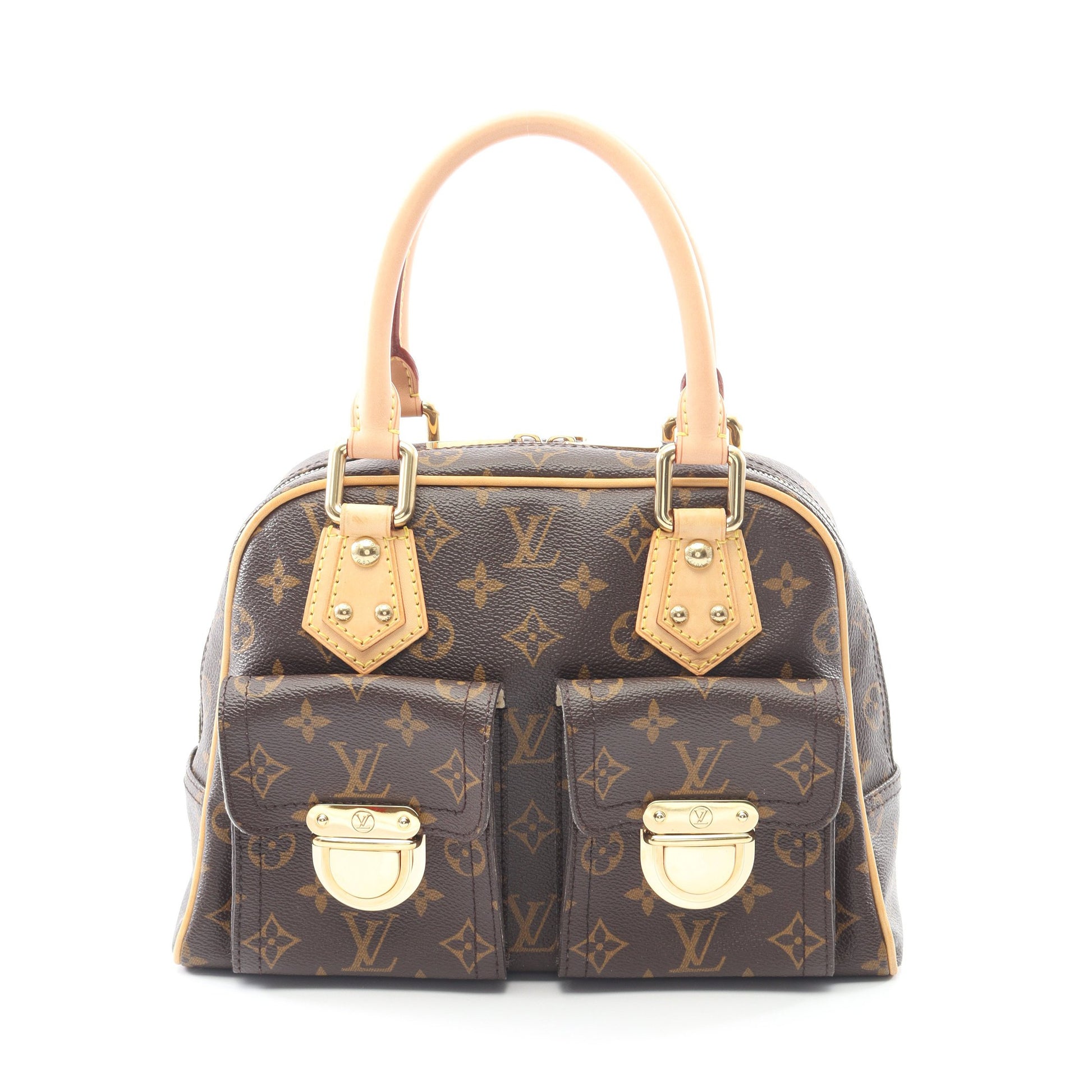 マンハッタンPM モノグラム ハンドバッグ PVC レザー ブラウン ルイヴィトン バッグ LOUIS VUITTON