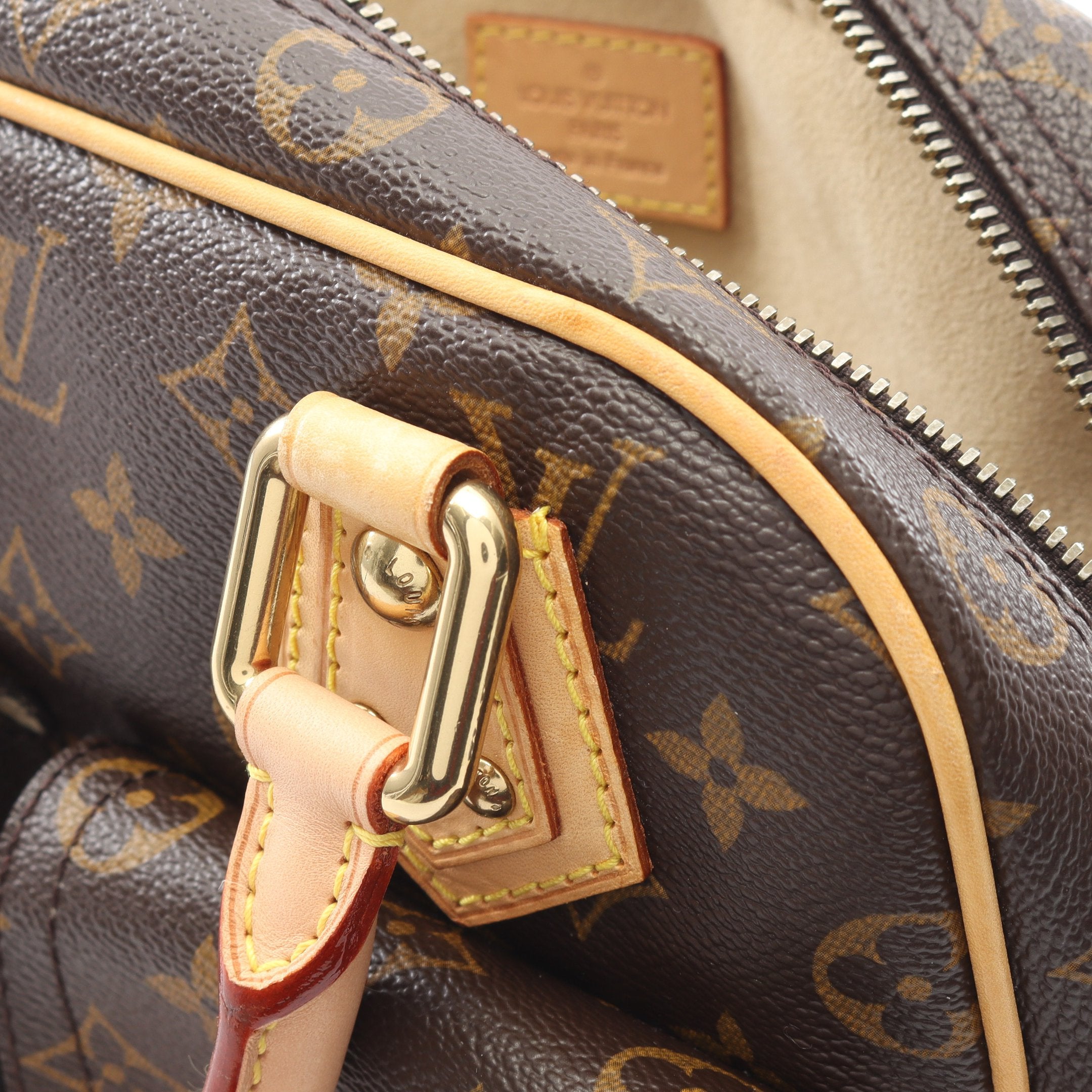 マンハッタンPM モノグラム ハンドバッグ PVC レザー ブラウン ルイ