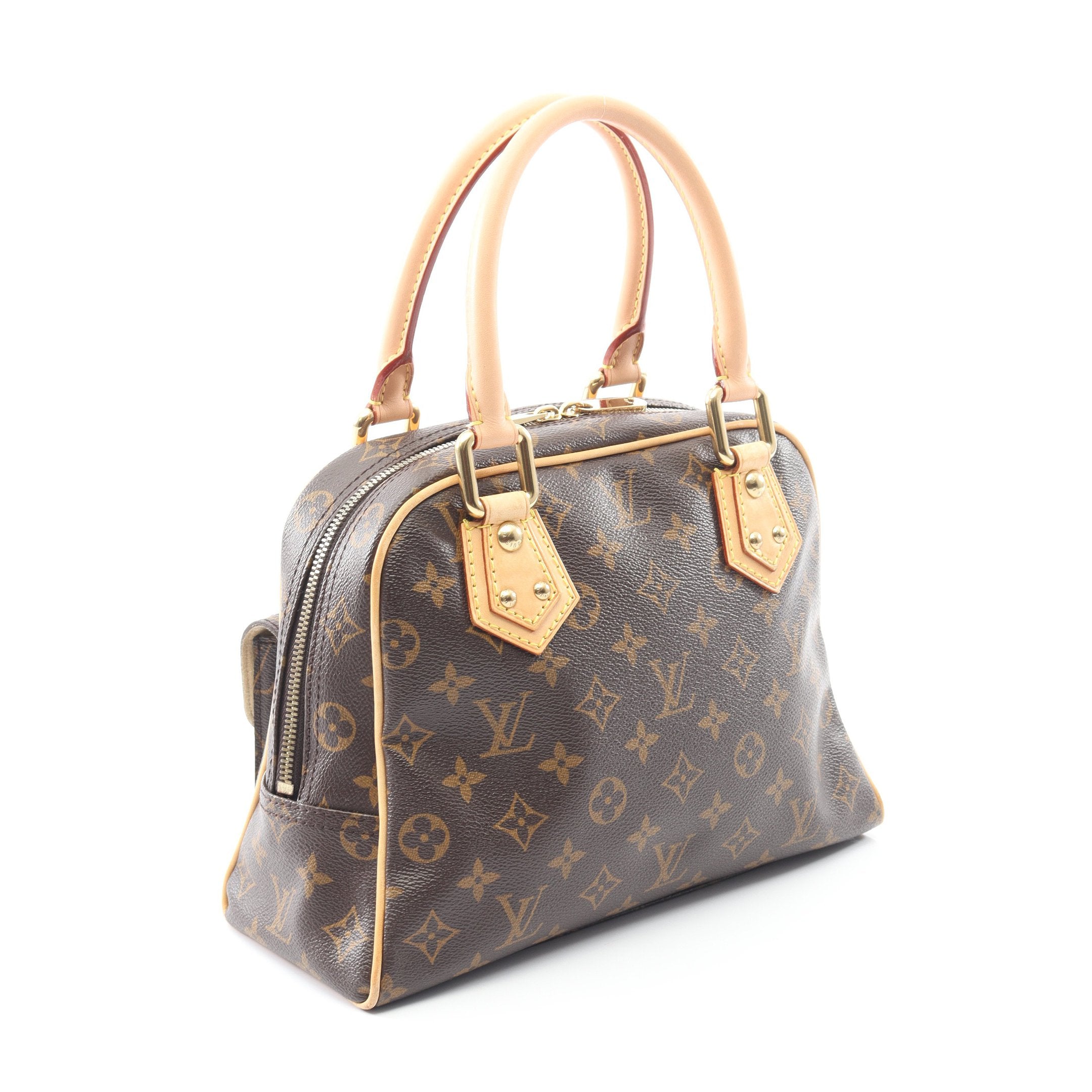 ルイ・ヴィトン LOUIS VUITTON マンハッタンPM ハンドバッグ バッグ PVCコーティングキャンバス レザー モノグラム レディース ブラウン系 M40026 【中古】 マンハッタンPM モノグラム ハンドバッグ PVC レザー ブラウン ルイ