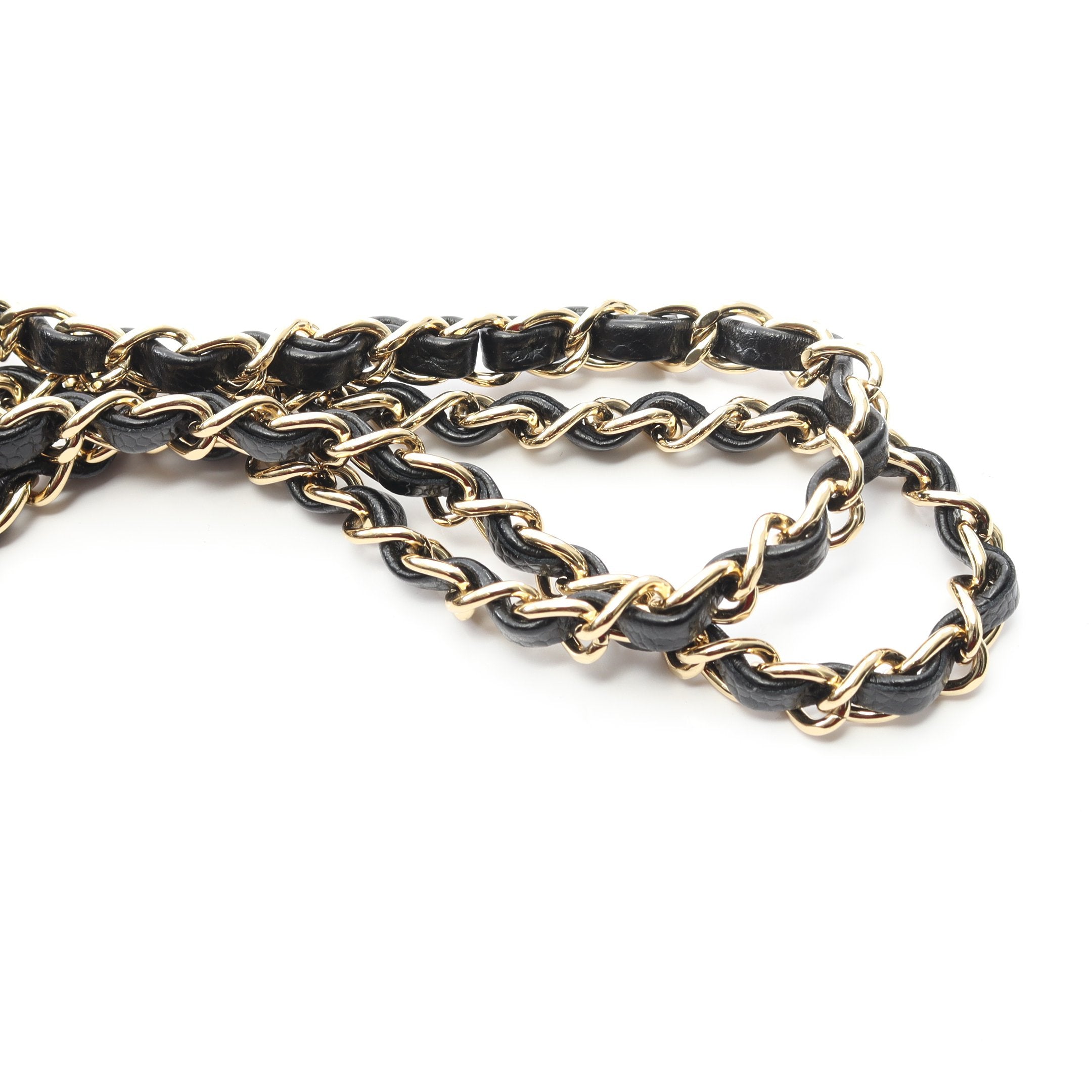 マトラッセ Wフラップ Wチェーンショルダーバッグ キャビアスキン