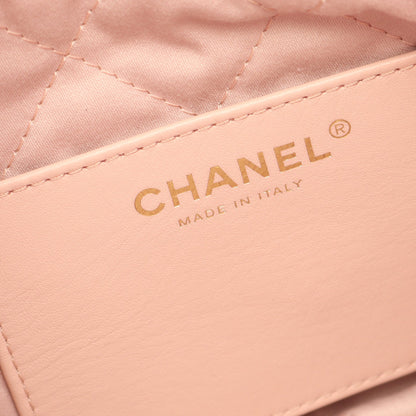 CHANEL 22 ミニ チェーンショルダーバッグ レザー ライトピンク ゴールド金具 2WAY シャネル バッグ CHANEL