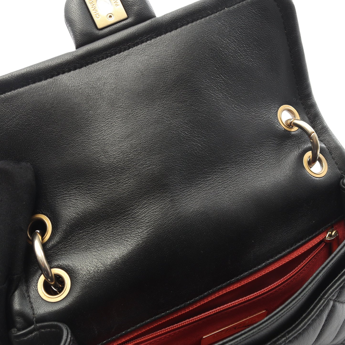 マトラッセ チェーンショルダーバッグ ラムスキン ブラック ゴールド金具 2WAY シャネル バッグ CHANEL