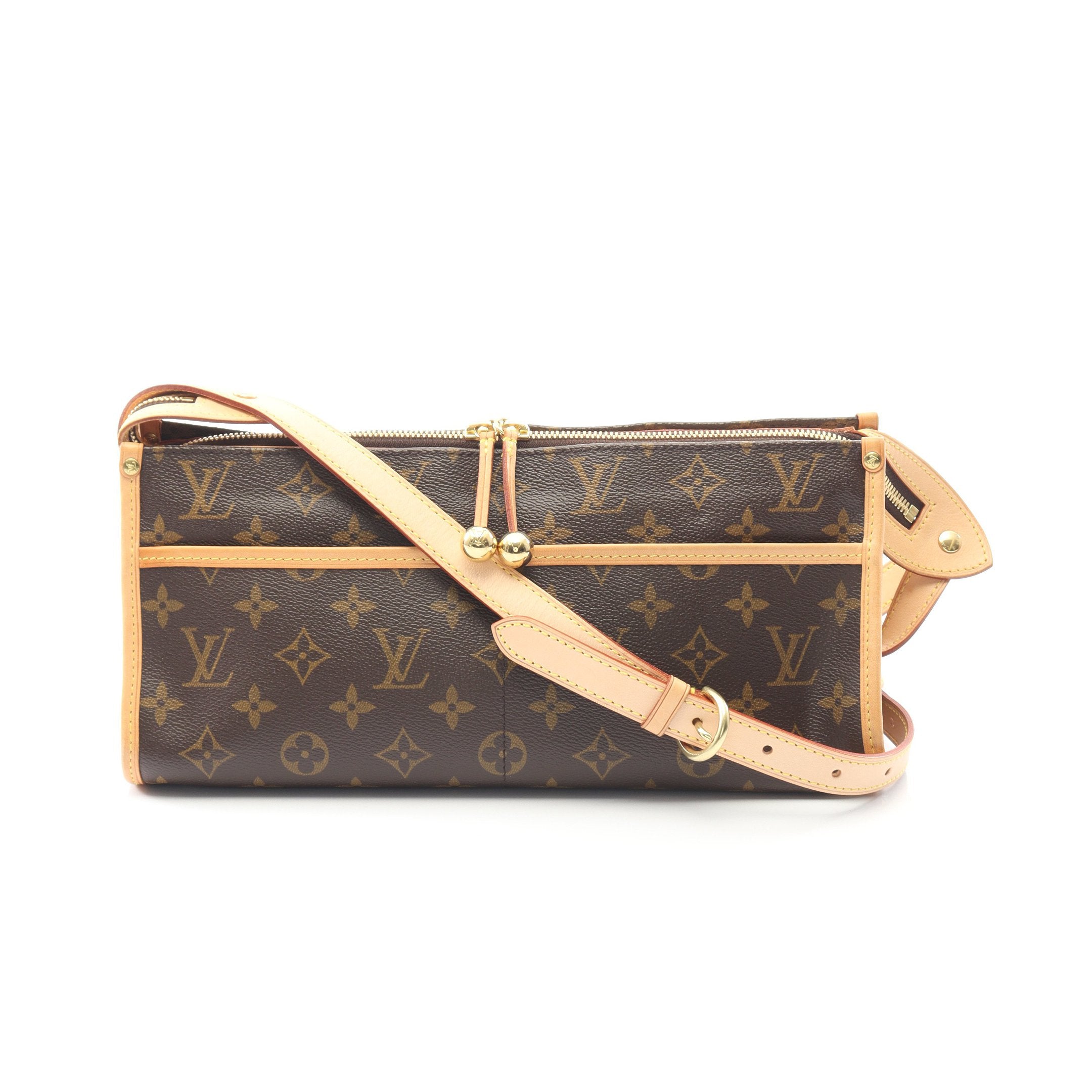 ルイ・ヴィトン LOUIS VUITTON ポパンクール ロン モノグラム ショルダーバッグ バッグ PVCコーティングキャンバス レザー モノグラム レディース ブラウン系 M40008 【中古】 ポパンクール ロン モノグラム ショルダーバッグ PVC レザー ブラウン