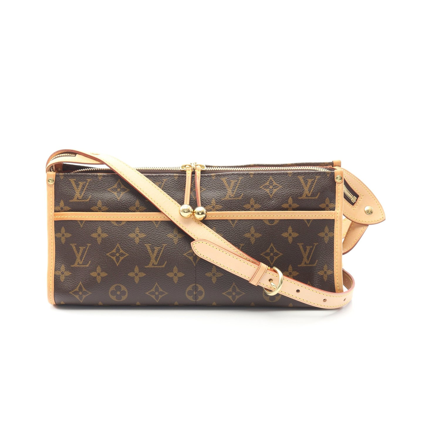 ポパンクール ロン モノグラム ショルダーバッグ PVC レザー ブラウン ルイヴィトン バッグ LOUIS VUITTON