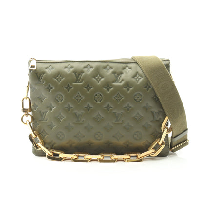クッサンMM カーキ チェーンショルダーバッグ レザー カーキグリーン 2WAY ルイヴィトン バッグ LOUIS VUITTON
