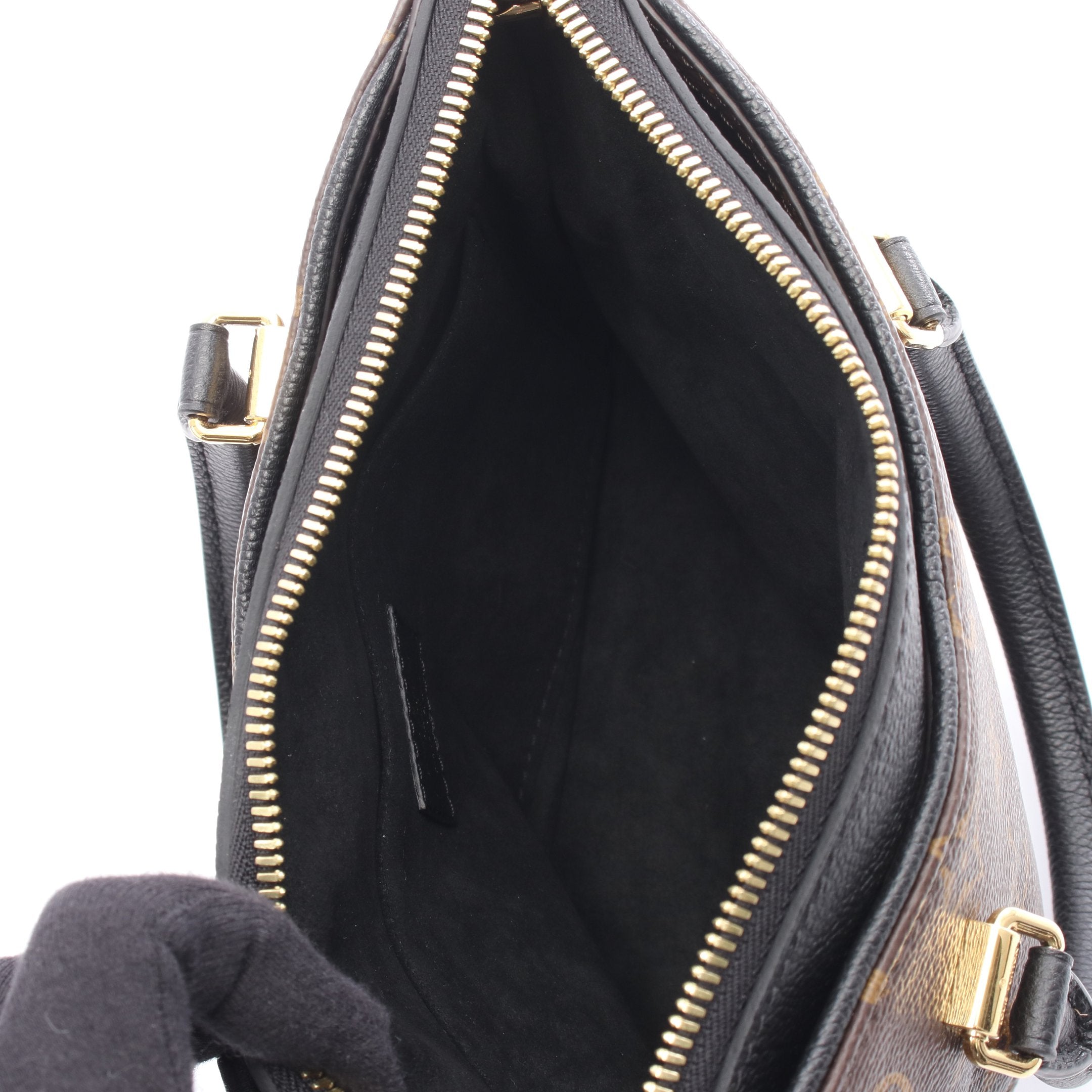 パラスBB モノグラム ノワール ハンドバッグ PVC レザー ブラウン