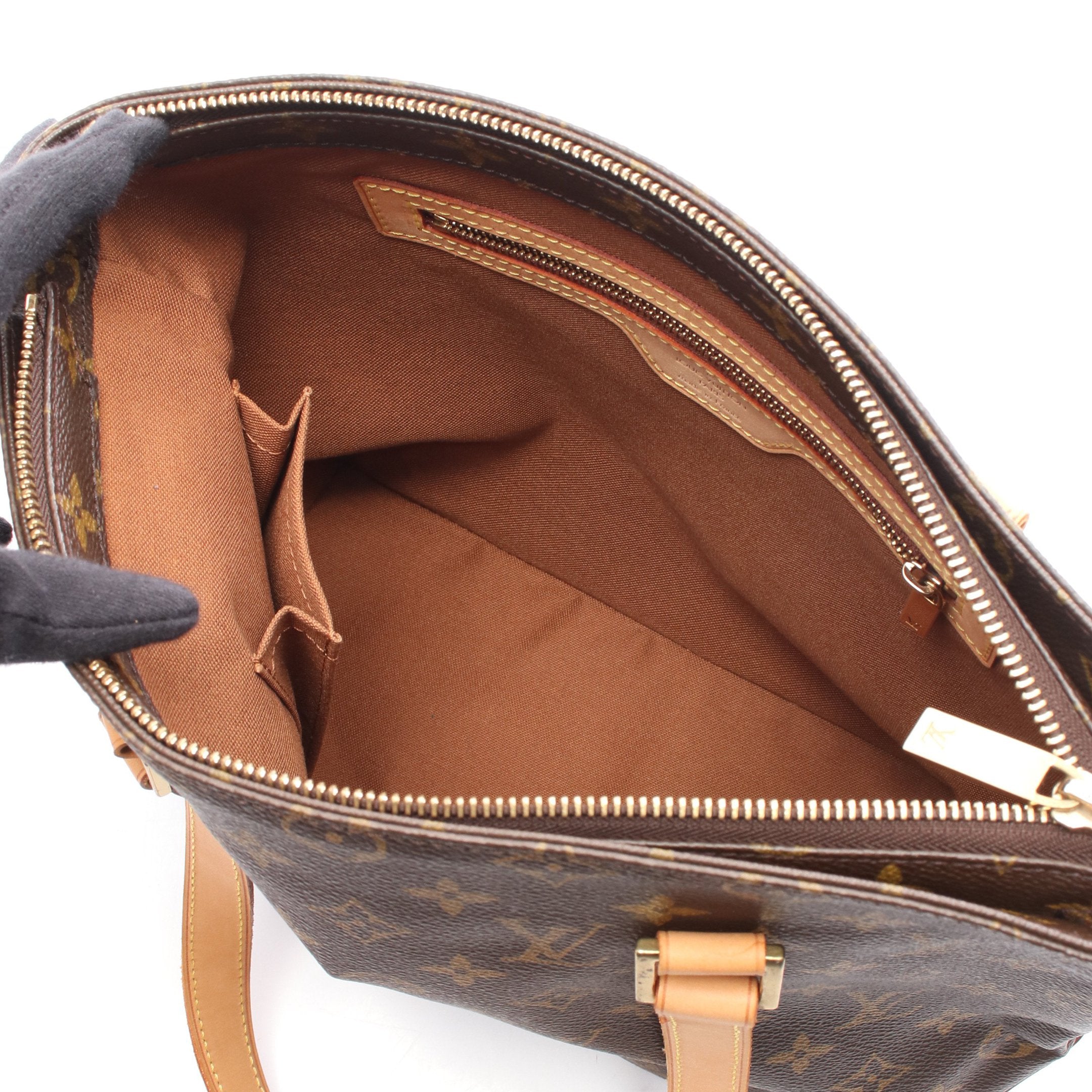 カバピアノ モノグラム ショルダーバッグ PVC レザー ブラウン ルイ