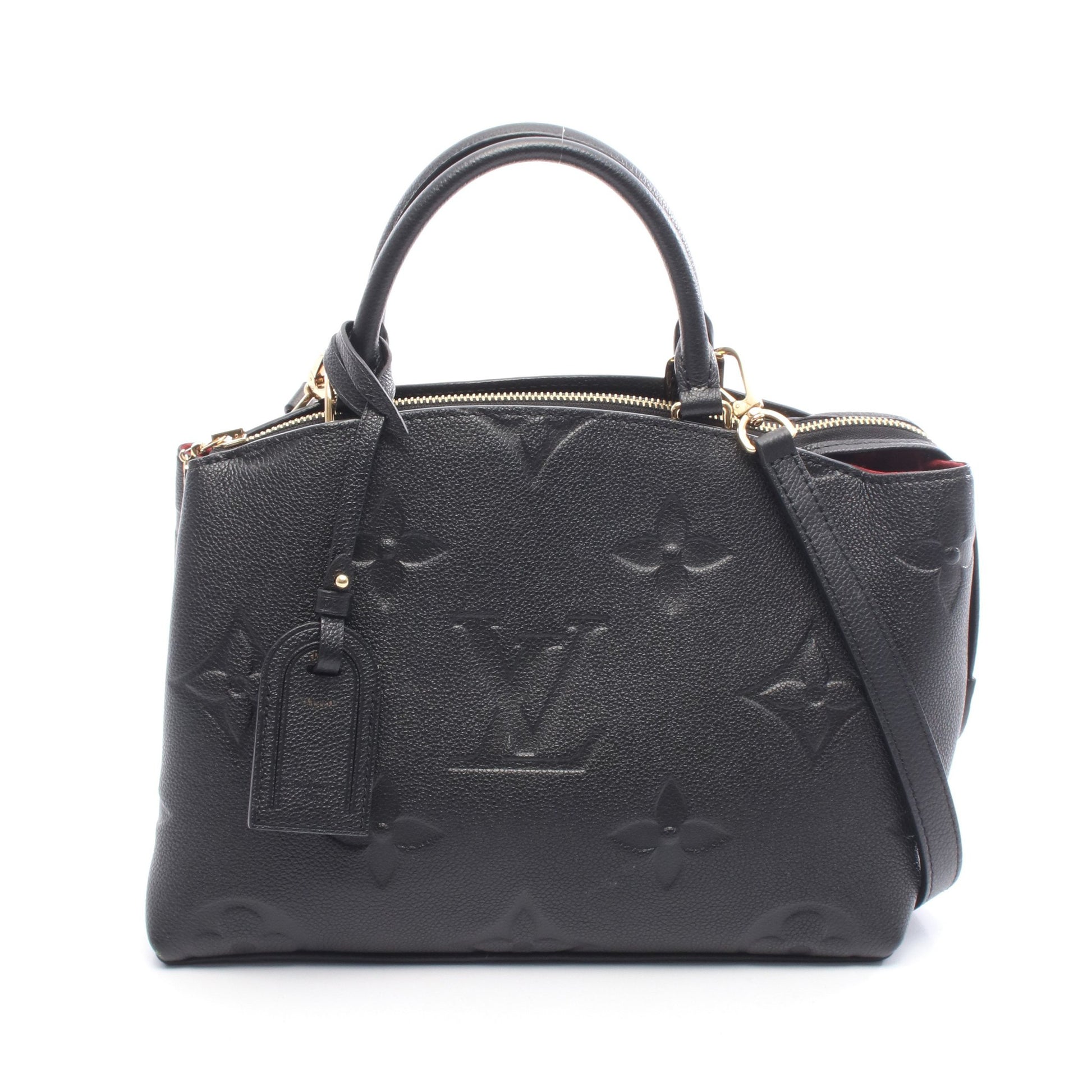 プティ パレPM モノグラムアンプラント ハンドバッグ レザー ブラック 2WAY ルイヴィトン バッグ LOUIS VUITTON