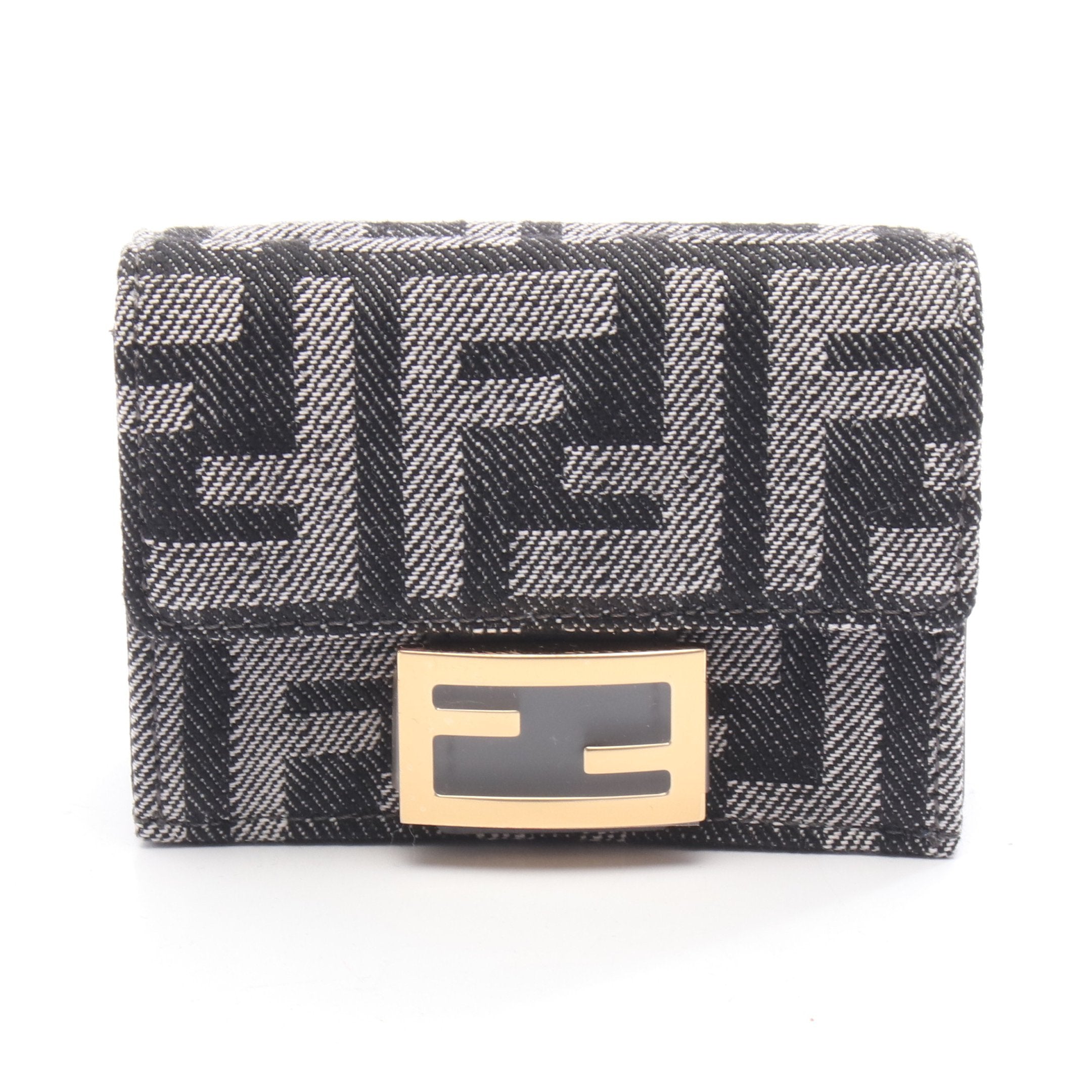 バゲット マイクロ FFジャガード 三つ折り財布 デニム ダークネイビー