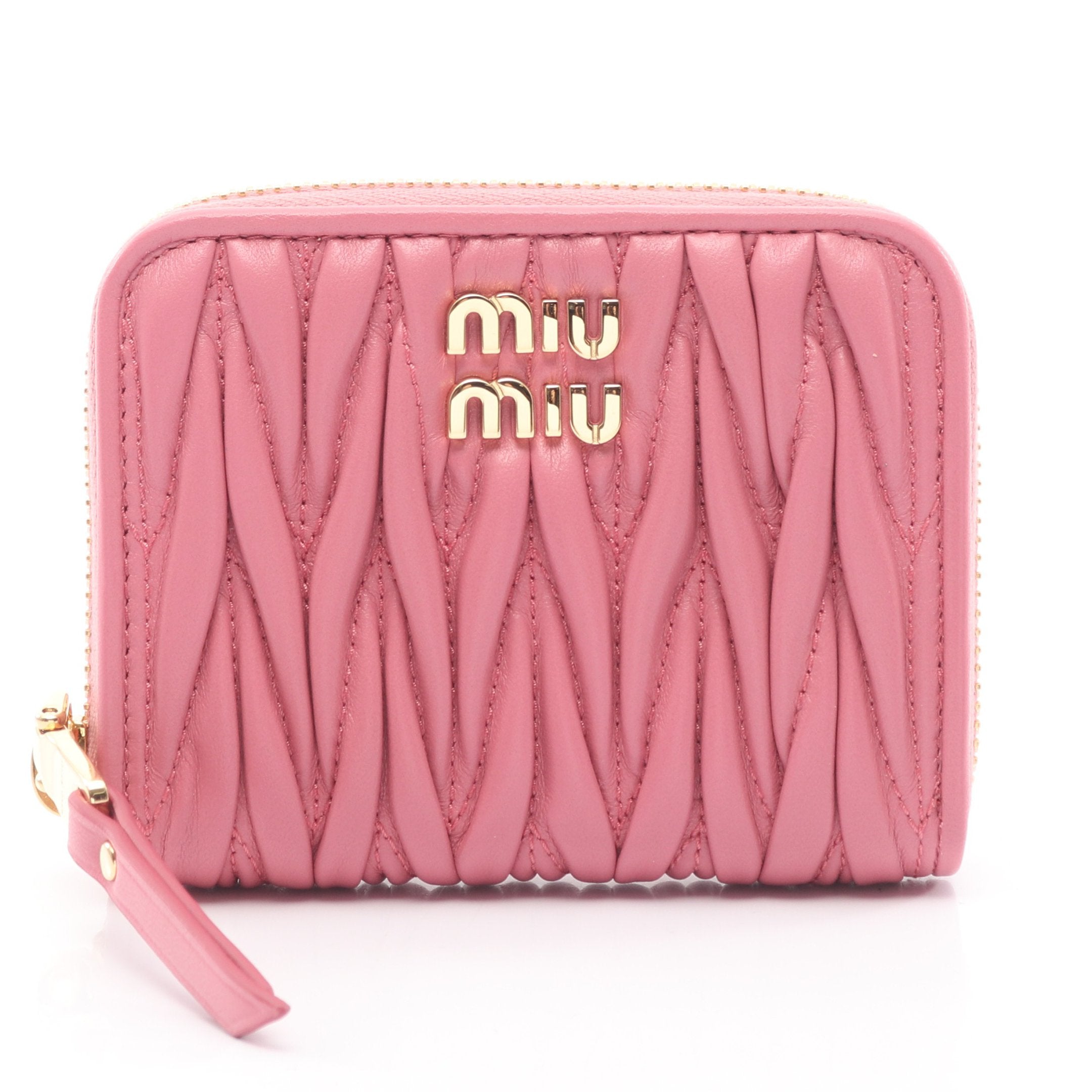 miu miu ピンクレザーケース ミュウミュウ マテラッセ ミュウミュウ マテラッセ レザー イヤホンケース ピンク 5TT149