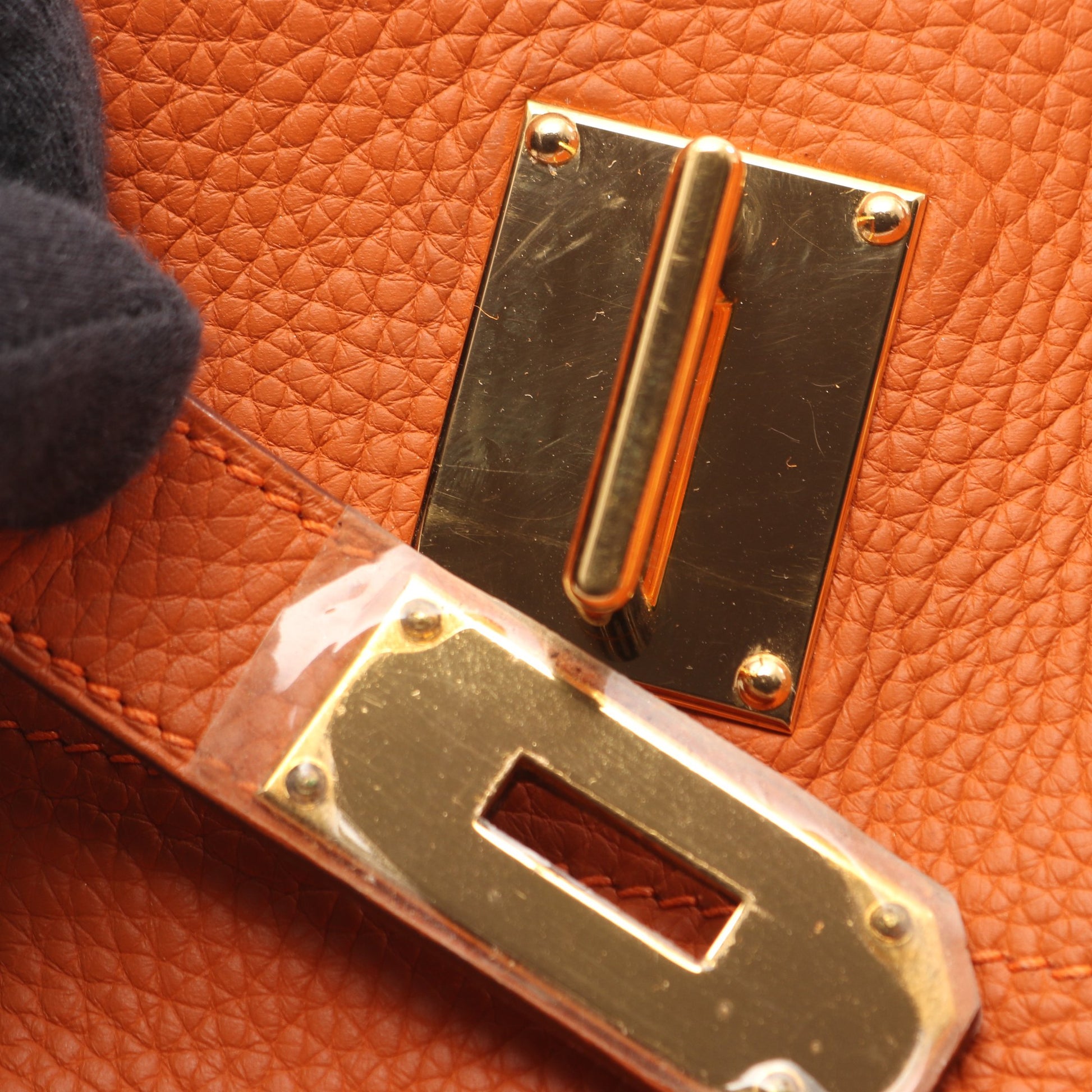 ショルダーバーキン ポティロン ショルダーバッグ トリヨンクレマンス オレンジ ゴールド金具 □H刻印 エルメス バッグ HERMES