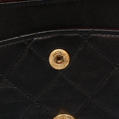 マトラッセ Wフラップ Wチェーンショルダーバッグ ラムスキン ブラック ゴールド金具 シャネル バッグ CHANEL