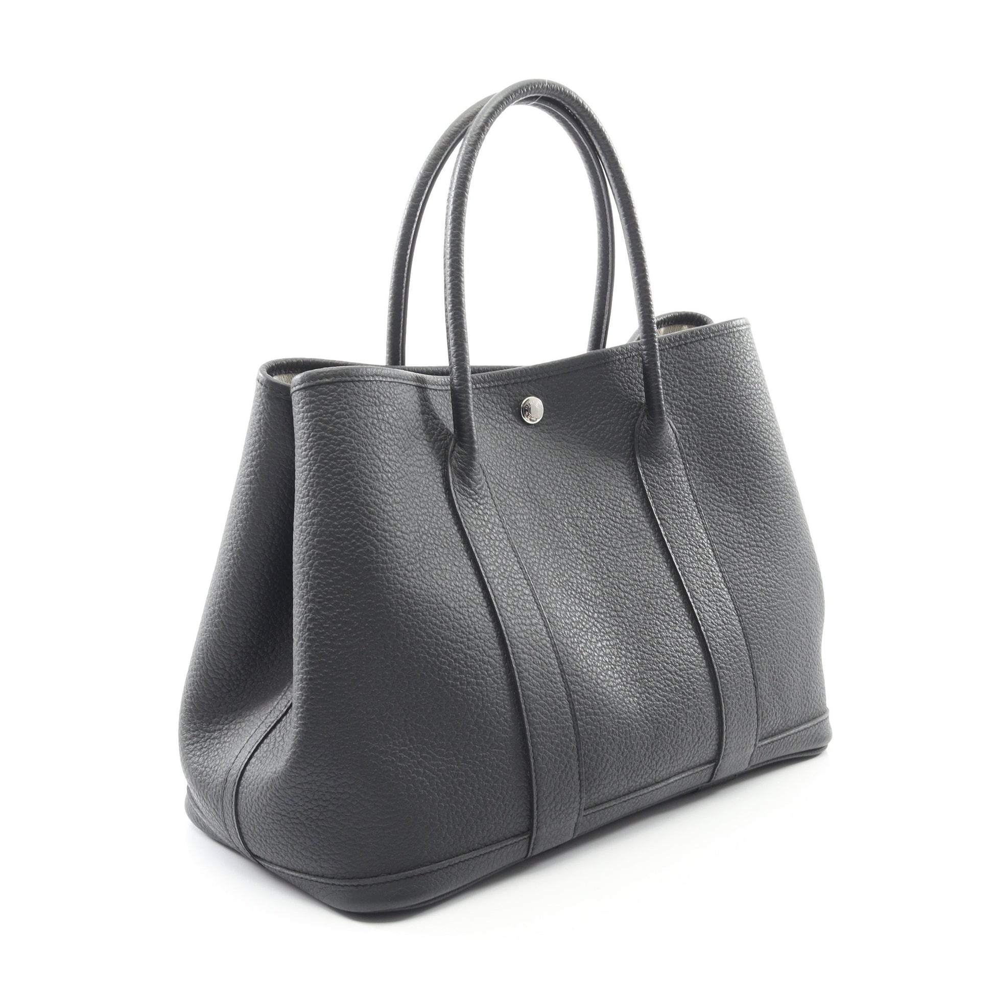 ガーデンパーティPM ハンドバッグ トートバッグ ヴァッシュカントリー ブラック シルバー金具 X刻印 エルメス バッグ HERMES