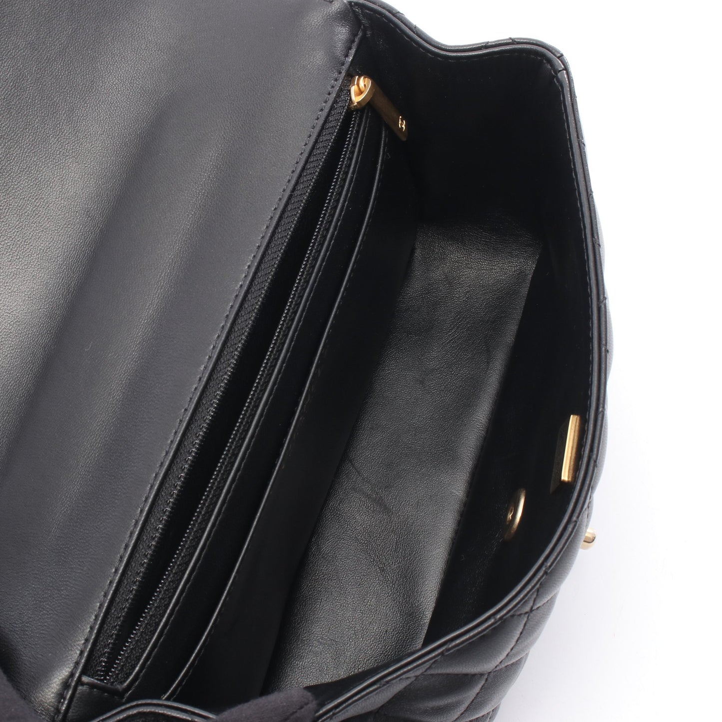 マトラッセ チェーンショルダーバッグ ラムスキン ブラック ゴールド金具 2WAY シャネル バッグ CHANEL