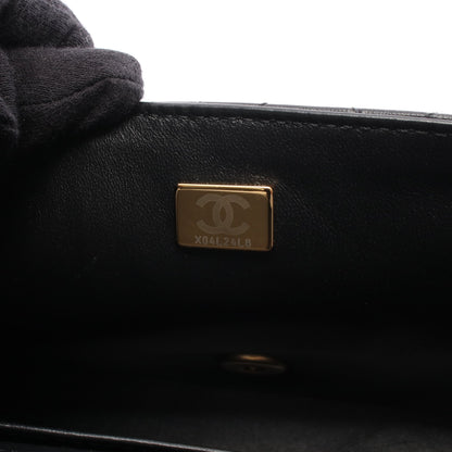 マトラッセ チェーンショルダーバッグ ラムスキン ブラック ゴールド金具 2WAY シャネル バッグ CHANEL