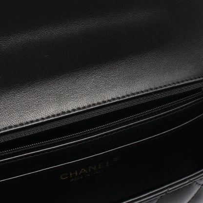 マトラッセ チェーンショルダーバッグ ラムスキン ブラック ゴールド金具 2WAY シャネル バッグ CHANEL