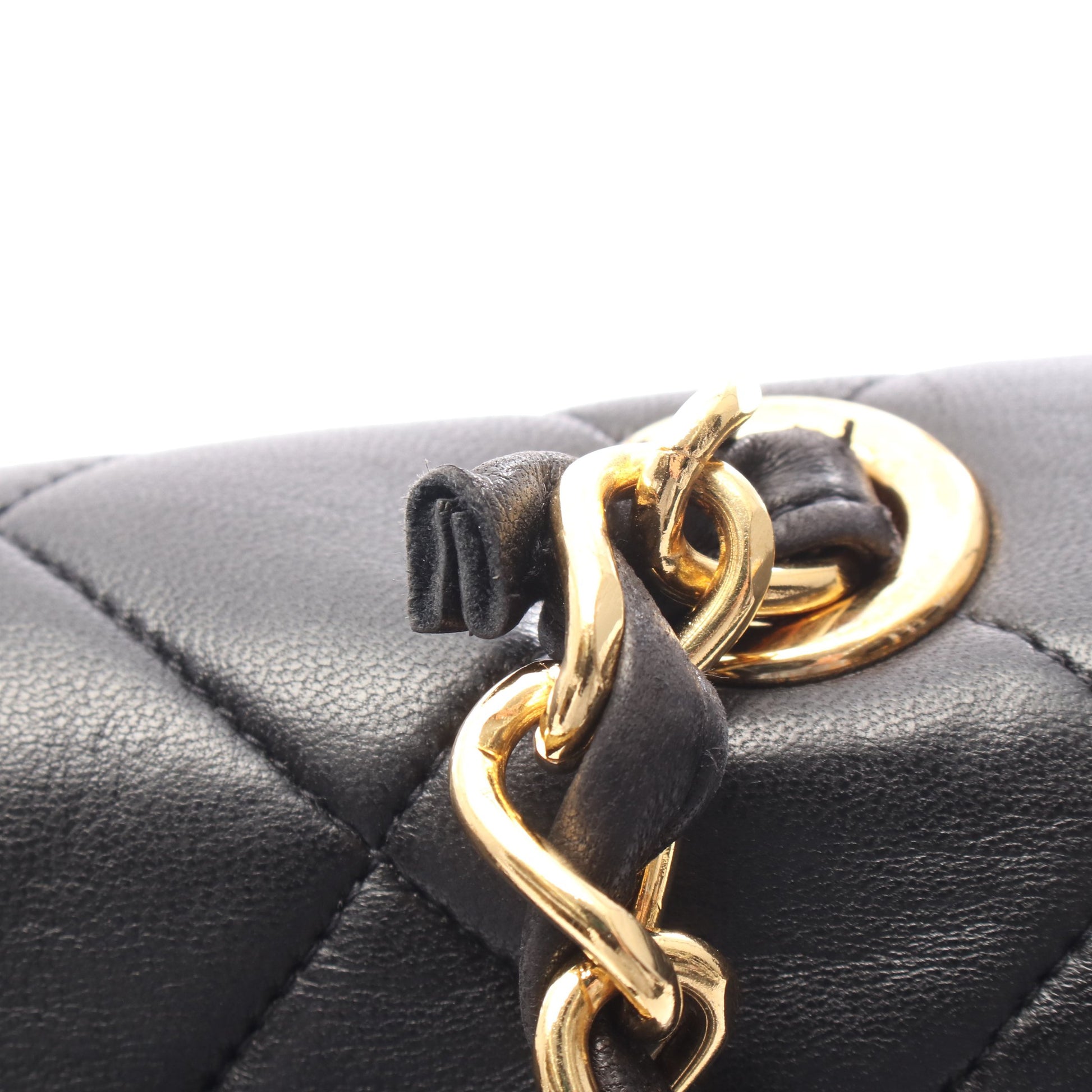 マトラッセ チェーンショルダーバッグ ラムスキン ブラック ゴールド金具 シャネル バッグ CHANEL