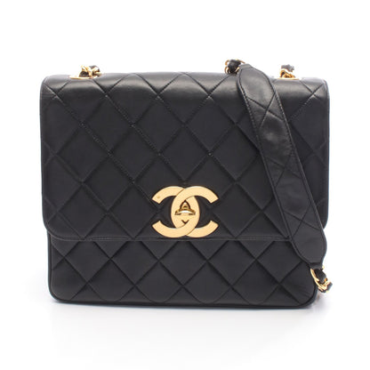 マトラッセ チェーンショルダーバッグ ラムスキン ブラック ゴールド金具 シャネル バッグ CHANEL