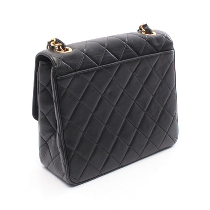 マトラッセ チェーンショルダーバッグ ラムスキン ブラック ゴールド金具 シャネル バッグ CHANEL