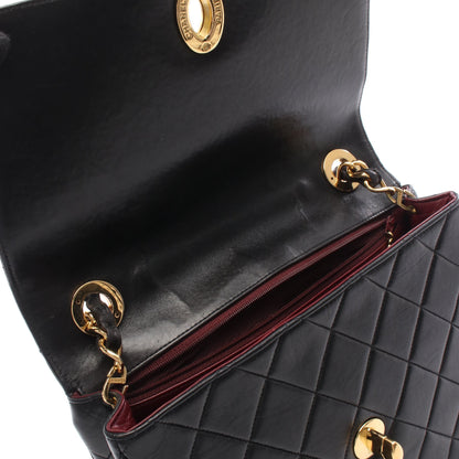 マトラッセ チェーンショルダーバッグ ラムスキン ブラック ゴールド金具 シャネル バッグ CHANEL